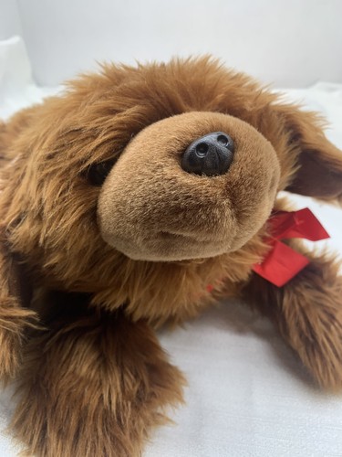 Gund Puppy Dog Plush Stuffed 16" Soft Laying Flat Furry Floppy Reddish Brown VTG - Picture 2 of 10