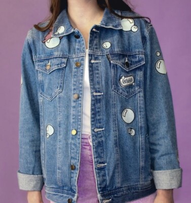 Disney Cakeworthy Snow White Dopey Bubbles Denim Jacket Adult L XL Disney Cakeworthy Snow White Dopey Bubbles Denim Jacket Adult L XL