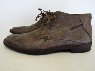 John Varvatos Mens Sz 10 M Brown Distress Leather Casual Designer Ankle Boots JOHN VARVATOS Size 9.5 Brown Leather Boots – Sui Generis  main image 2