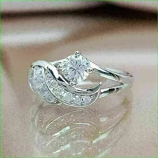 Wing Breathtaking 2.Ct VVS1/D  Lab-Created Diamond Engagement Ring In 925 Silver