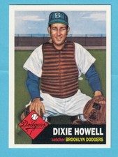 1953 Topps Baseball Reprint # 255 Dixie Howell -- Brooklyn Dodgers -- Box 733