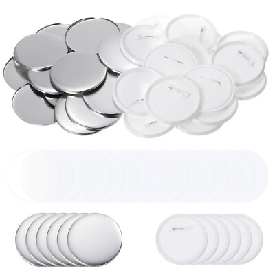 120 Set 75mm 2,95'' Blanko Pin Back Button Teile Nähknöpfe Runde Metallabdeckung