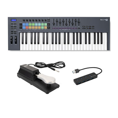 Novation FLkey 49-Key MIDI Keyboard Controller Sustain Pedal 4-Port USB PRO