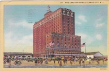 Beach Scene-Ritz Carlton Hotel-ATLANTIC CITY, New Jersey