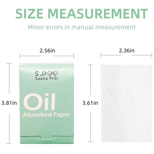 Saana Priti Oil Blotting Absorbing Papers Pack Of 3 300 Sheets T Zone portable - Picture 5 of 10