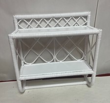 White Wicker Bathroom Shelf