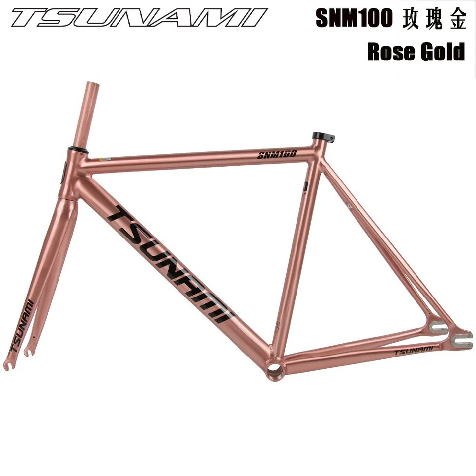 Cuadro 700CRetro Aluminio Marco de Engranaje Fijo Horquilla Bicicleta 49CM 52CM 55CM 58CM Cuadro Foto 4 de 4