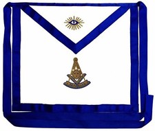 Masonic Past Master Apron EMBROIDERED Blue Lodge Fraternity DMA-1100