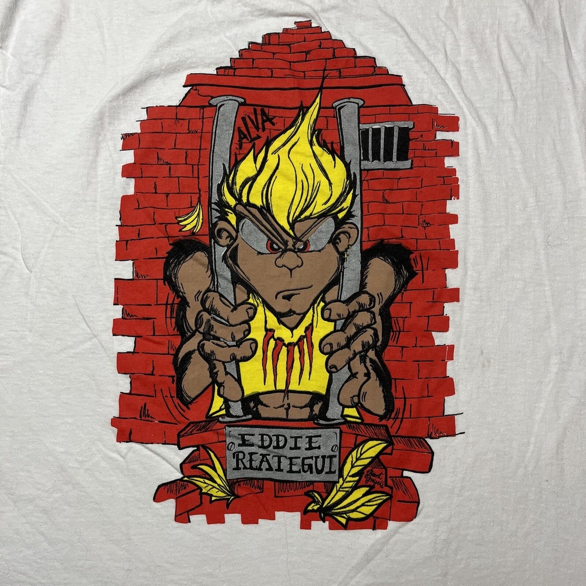 Vintage Alva Skateboards Eddie Reategui Skate Tee Single Stitch T