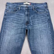 Levis Jeans Mens 38x34 Blue 569 Loose Denim Pant Washout Faded Workwear Whiskers