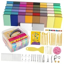 Polymer Clay 50 Colors, Modeling Clay for Kids DIY Starter Kits, 50 Colors A