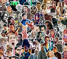 25/50 90's Action Movie Sticker Pack-Waterproof Vinyl- Matrix Jurassic Park