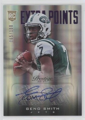 2013 Prestige Extra Points Purple Signatures /100 Geno Smith Rookie Auto RC 4f5