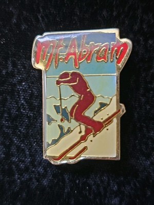 Mt Abram Greenwood Maine Ski Resort Pin USA Enamel Downhill Skiier Mtns 1.125''