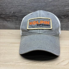Kolpin Outdoors Hat Cap Snap Back Gray White Trucker Mesh Patch Baseball Mens