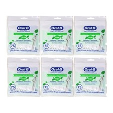 6-Pack - Oral-B Burst of Scope Dental Floss Picks, Fresh Mint, 75 Count Ea.