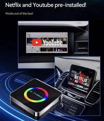 Android 13 CarPlay AI Box Wireless Android Auto TV Netflix YouTube 4G+64G