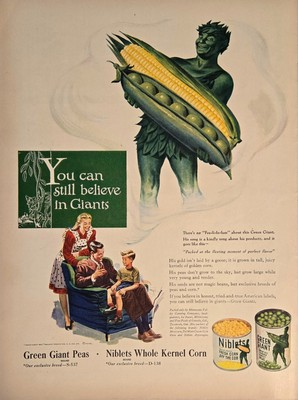 #ad #ad 1945 Green Giant quot; You can still believe in Giantsquot; Vintage Print Ad $12.99