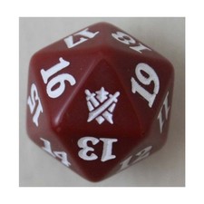 WotC MTG Spindown d20 Life Counters Khans of Tarkir - Red w/White NM