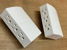 3 Grounded outlet to The side,Wall tap Side access ,Electrical Wall Plug 2 pack