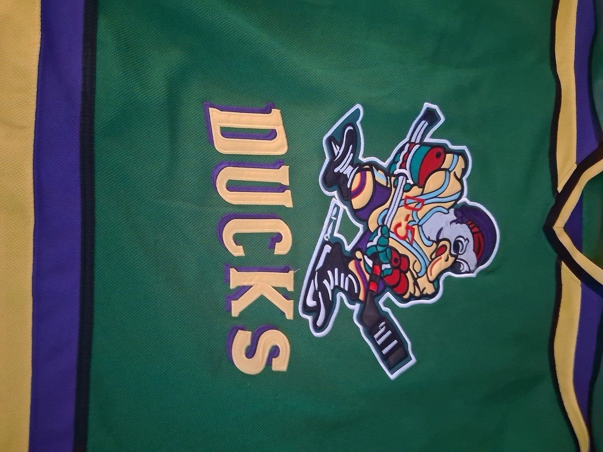 Maillot Gordon Bombay Waves Mighty Ducks 1992 – Taille L Bleu, Excellent état, Collector