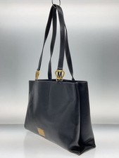 MOSCHINO Black Leather Tote Bag, Stylish Italian Design, Authentic, Chic