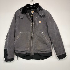 Carhartt Mens Full Swing Armstrong Jacket Size M Gray 102358 Canvas Work Coat