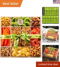 Luxurious Holiday Christmas Dried Fruit & Mixed Nuts Gift Basket - Gourmet Tr...