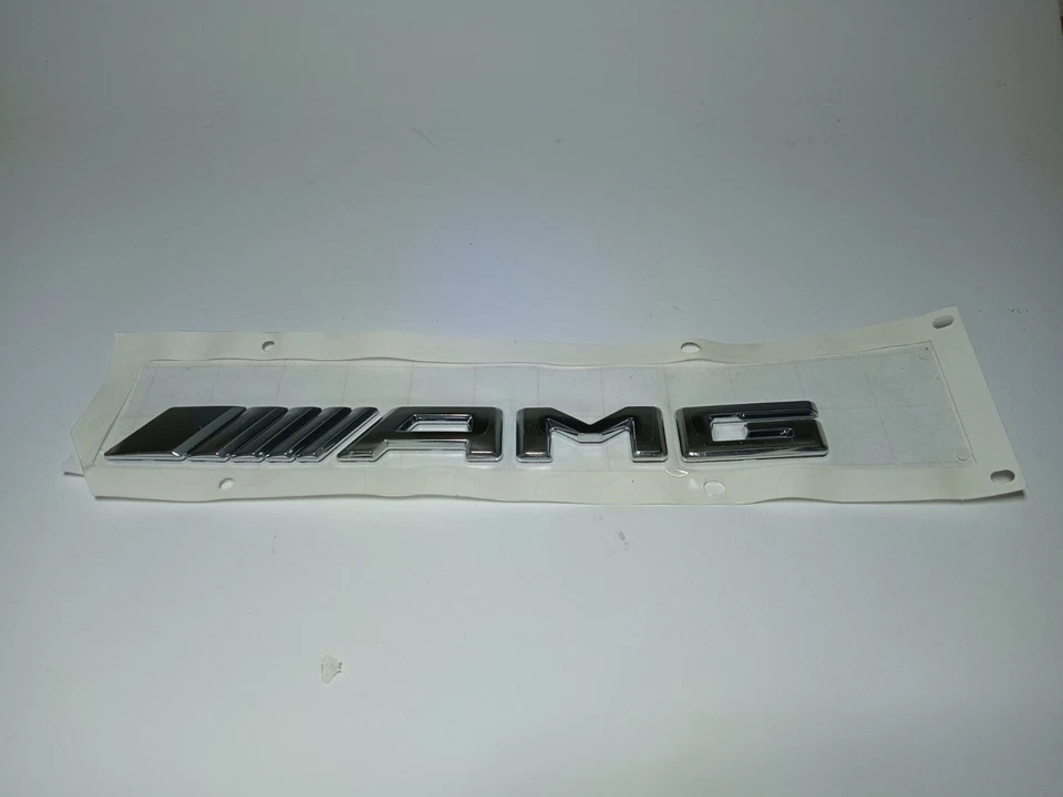 Original Mercedes AMG Schriftzug Silber Logo Embleme Heckklappe Heck Neu - Bild 3 von 3