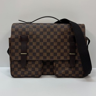 Louis Vuitton Damier Broadway Shoulder Bag Ebène Canvas Authentic Excellent