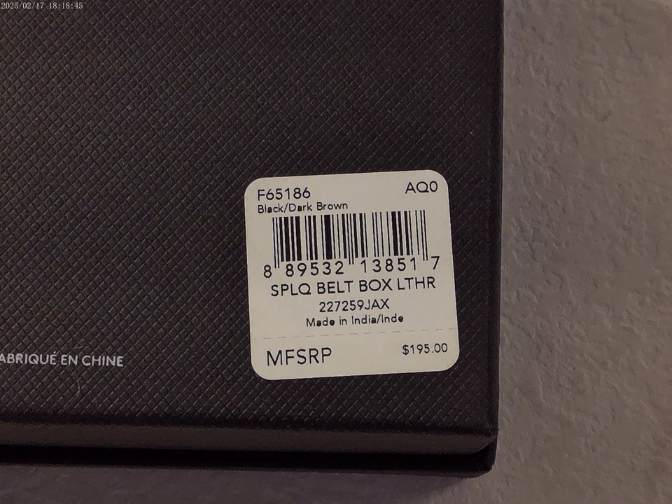 COACH Signature Boxed Plaque Harness Belt Black/Dark Brown F65186 - Image 3 of 3