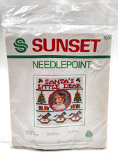 VTG NOS Sunset Needlepoint Kit 5099 Santa's Little Dear Fits 5" x 5" Frame