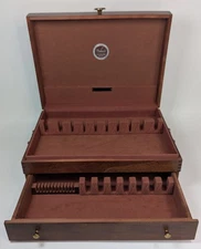 Vintage Naken Tarnish Proof Silverware Flatware Wood STORAGE CHEST With Drawer