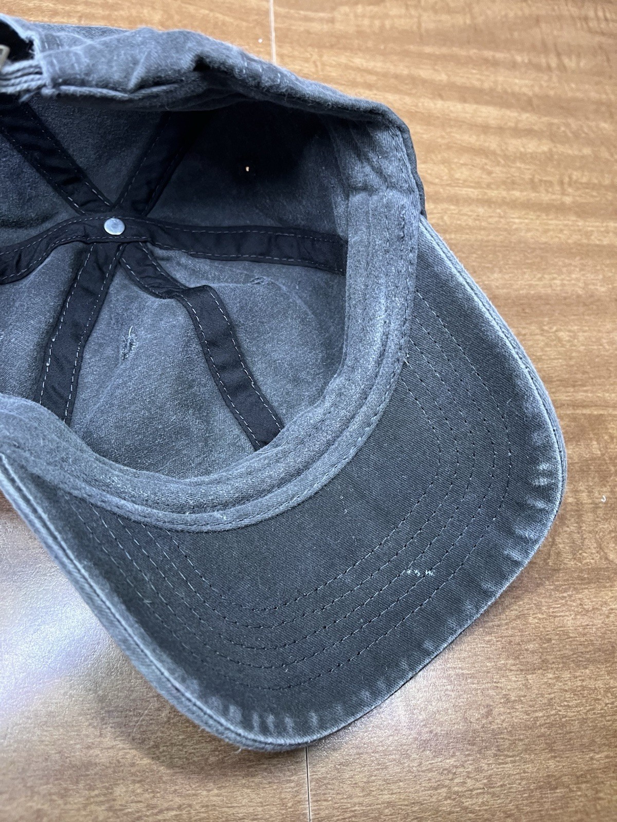 Plain Blank Solid Faded Black Medium Strapback Bu… - image 9