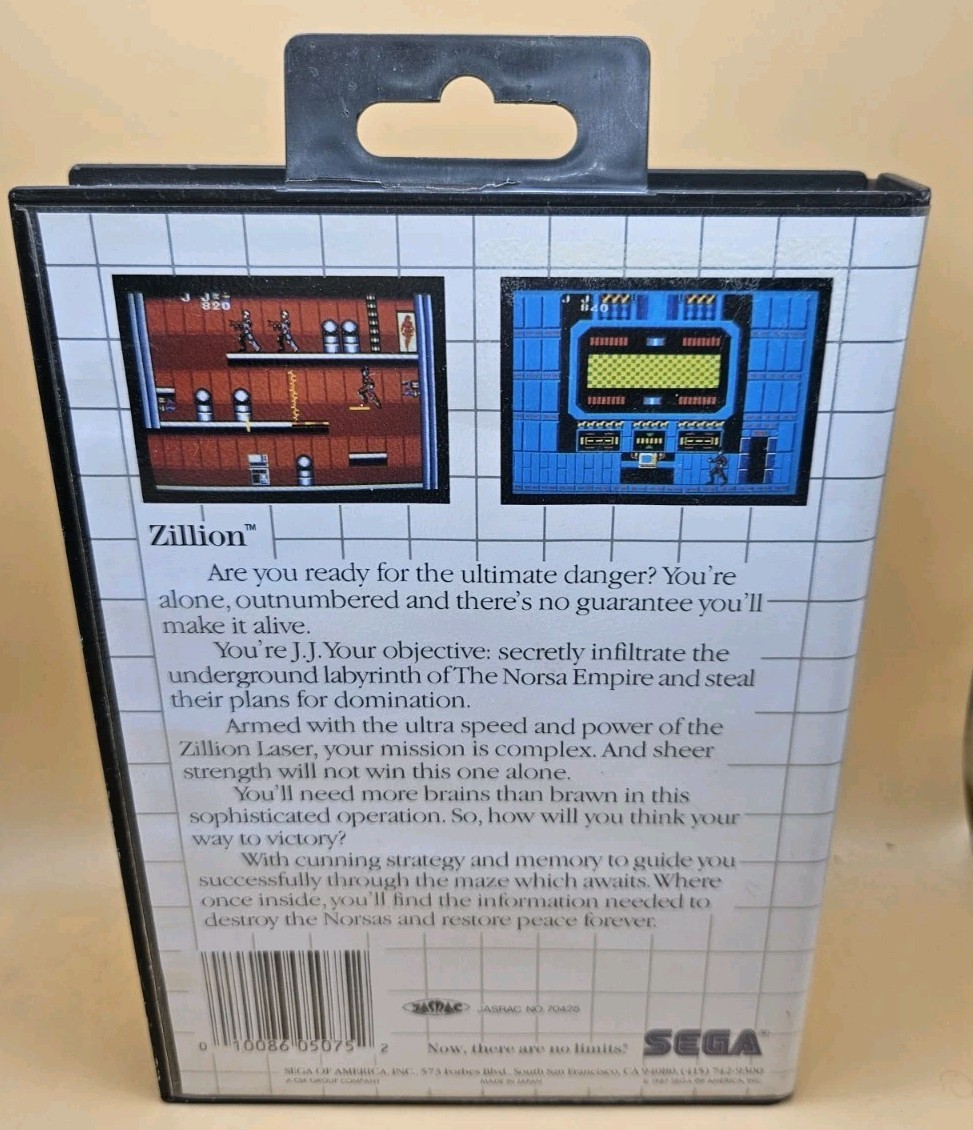 Zillion (Sega Master System) COMPLETE w/ Box manual game WORKS!