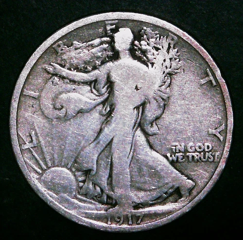 1917-D Reverse Walking Liberty Half Dollar / 50c - 90% Silver - Free Shipping!