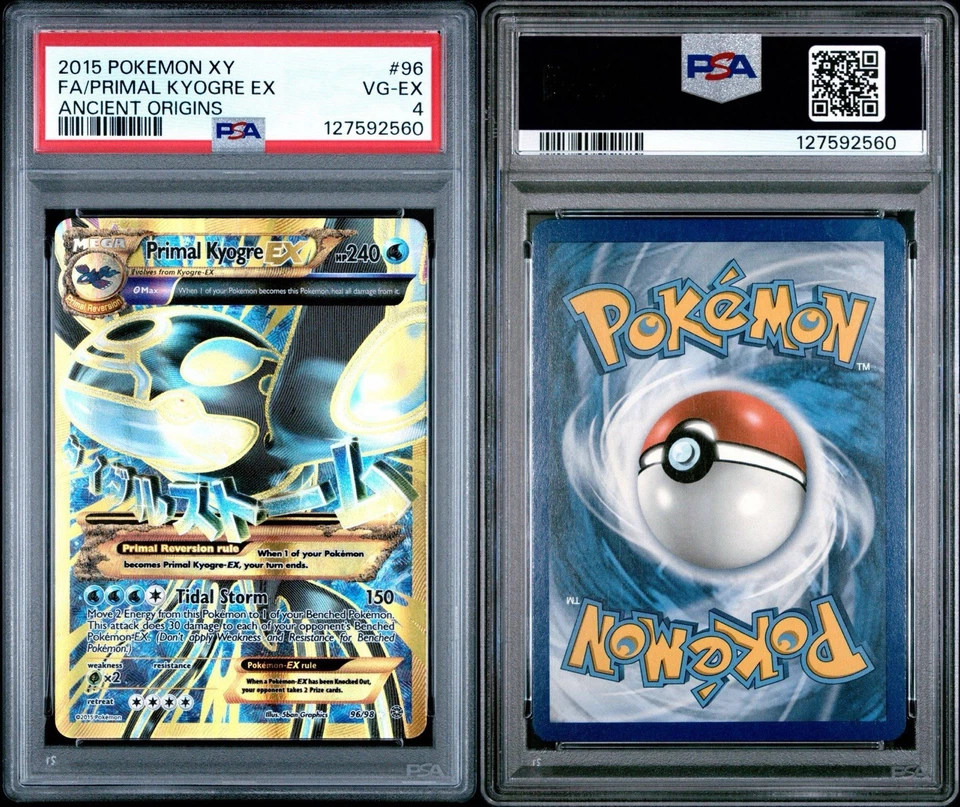 Primal Kyogre EX 96 Pokemon Card Ultra XY Ancient Origins 2015 Nintendo PSA 4 - Image 3 of 3