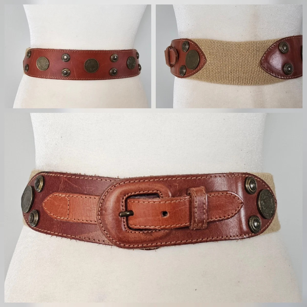 Ann Taylor stretch belt size S/M(29”) length Wide Leather Trouser Belt main image 4