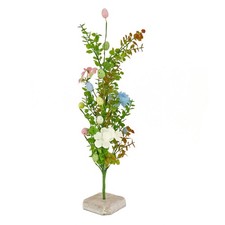 24 in. Easter Decorative Tree Decorated with Pastel Eggs and Flower Blooms, and
