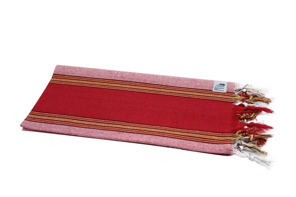 Pestemal Saunatuch Hamamtuch Classic Style Rot LäNgsstreifen Ca. 80X170 Cm-image
