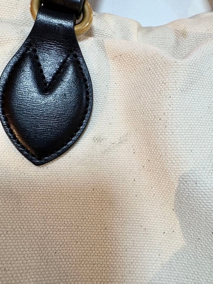 GUCCI Chateau Marmont Drawstring Tote Bag Canvas Leather Unisex Excellent thumbnail 4