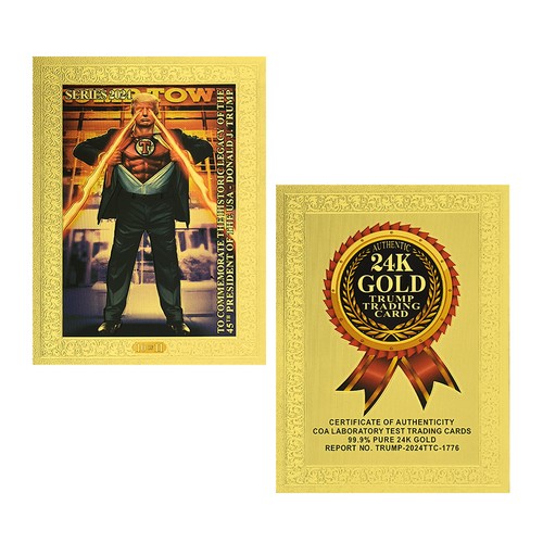 US 45th President Donald Gold Trading Cards 2024 Set 11pcs W/ Envelope Gift - Picture 10 of 15