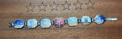 Vintage New York City Souvenir Bracelet 1950's Vintage Jewelry Enamel NYC