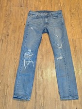 Levis 510 Jeans Mens 31x32 Blue Skinny Distressed Premium Denim B12