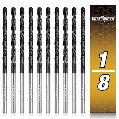 10 PCS M35 Cobalt Drill Bit 1/8 Inch TiAlN Coated Hardened Metal Cast Iron