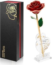 Anthonic Gold Dipped Infinity Rose Last Forever Flower Decor, Birthday Gift for