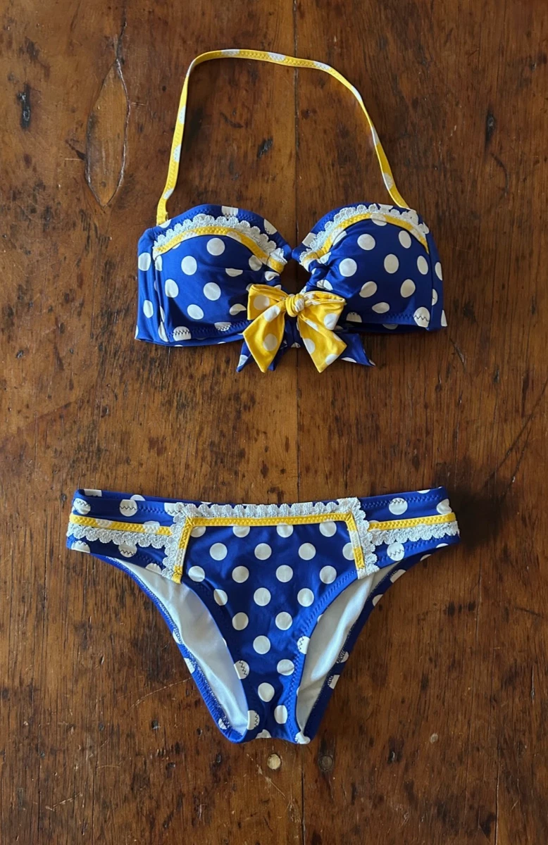 Betsey Johnson Polka Dot Regular Size S Swimwear for Women for