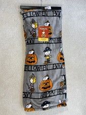 Peanuts Snoopy Halloween Gray Pumpkin Snoopy Pet Throw Blanket 60" x 70" - NEW