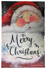 Christmas Santa Garden Flag Banner Double Sided 12 x 18 in.