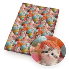 3D Cat FAUX LEATHER ROLL 12" x 55" kitten YARN 1246374 SMOOTH TEXTURE